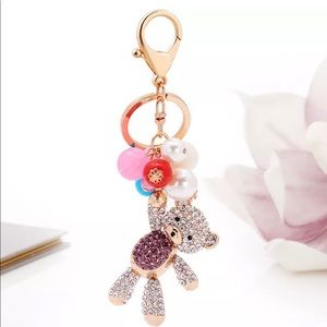 Teddy Bear Purse Charm Keychain New With Tags